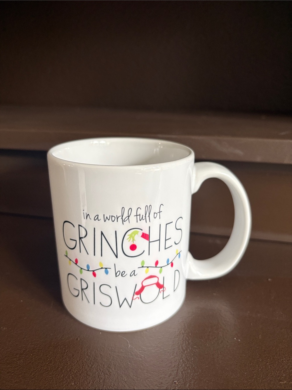 White Holiday 'Grinches/Griswold' Ceramic Coffee Mug
